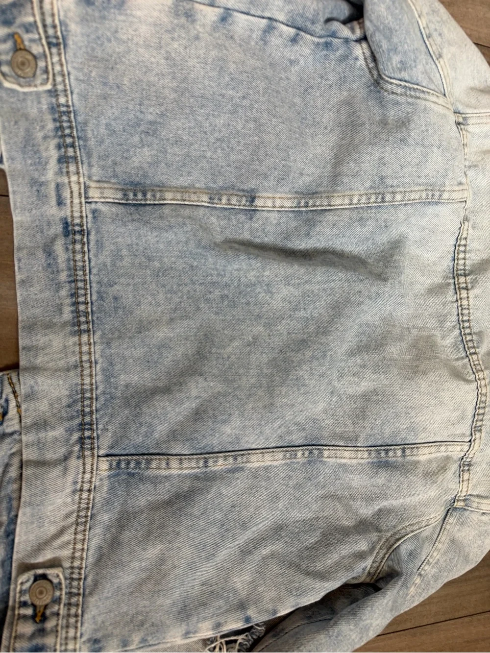 Free People Light Wash Distressed Jean Jacket - Picture 11 of 16